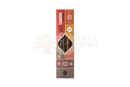 Ein rechteckiger sagrada madre seven chakras räucherstäbchen karton mit rotem und orangefarbenem mandala-design und chakrasymbolen