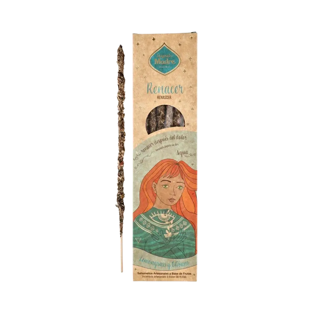 Sagrada Madre Räucherwaren Wasser Wiedergeburt mit Zitronengras und Weihrauch, Räucherstäbchen in Packung