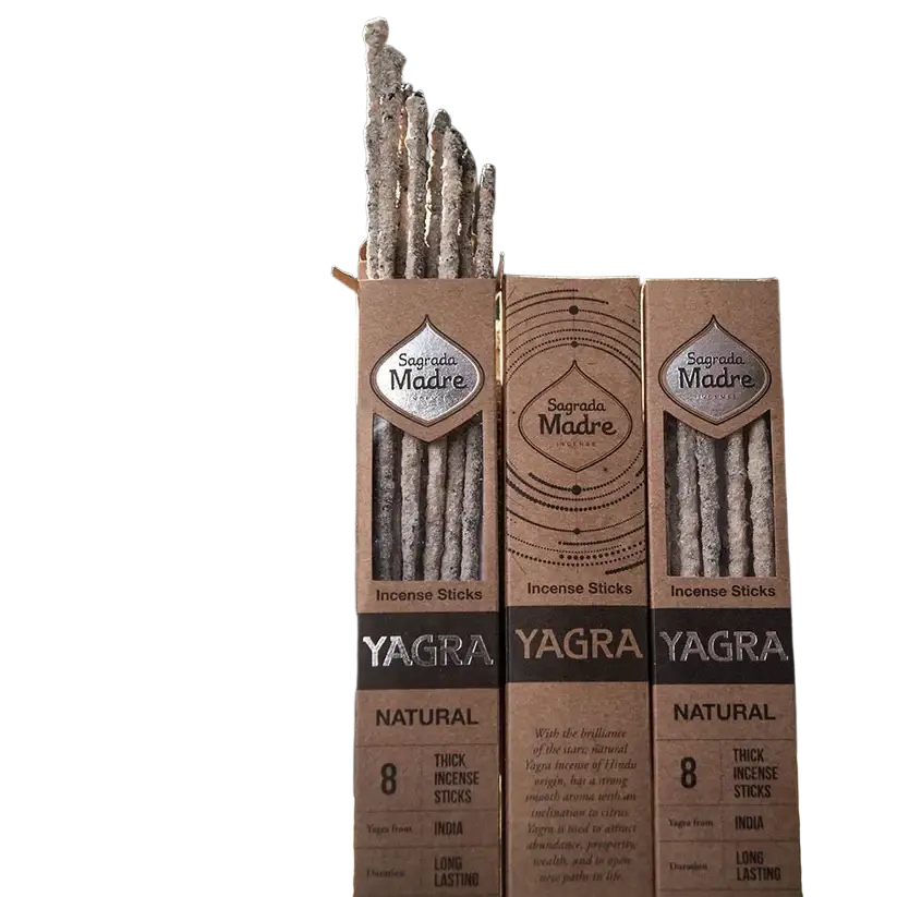 Madalbal Sagrada Madre Yagra natürliche Räucherstäbchen, 8 dicke Räucherwaren, handgefertigt und aromatisch riechend