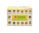 Samahan tee 25 stk box mit 100% natürlichem ayurvedischen kräutertee aus sri lanka in weiß-gelbem design