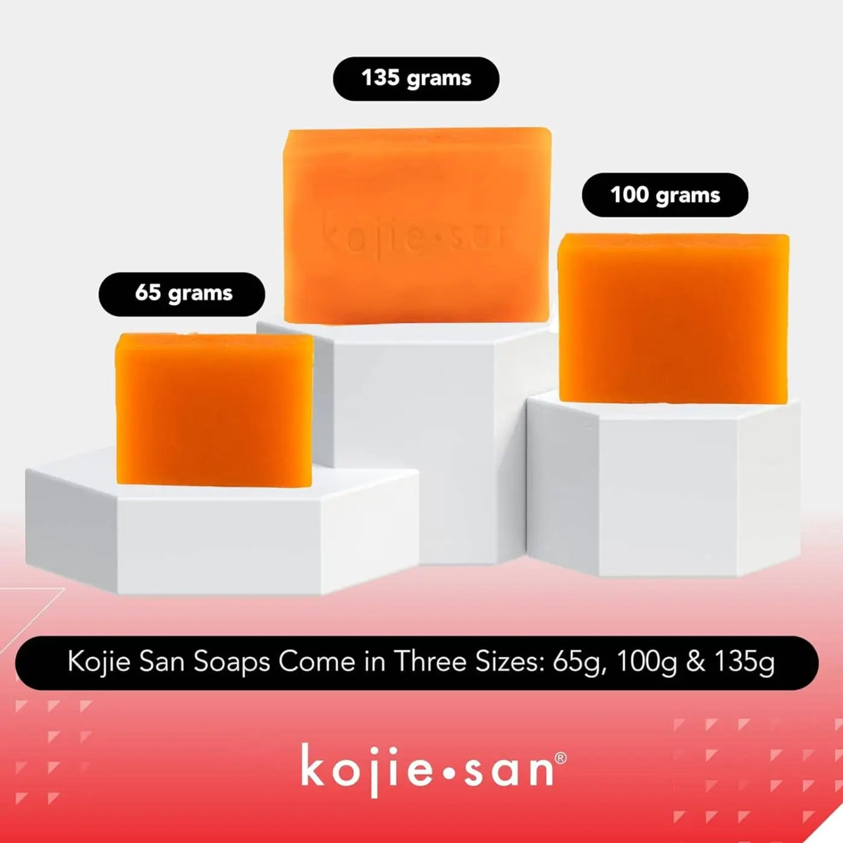 Sanfte Gesichtshautpflege mit Kojie San Seife, 3x65g, enthält Koji Acid P25 für eine klare, strahlende Haut.