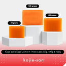 Sanfte Gesichtshautpflege mit Kojie San Seife, 3x65g, enthält Koji Acid P25 für eine klare, strahlende Haut.