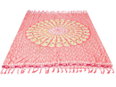 Rosa sarong pareo lunghi mit mandala-muster und fransen, pinke mandala tapestry von mana shop, 140x100cm