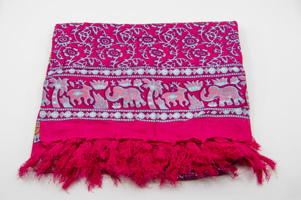 Pareo Sarong Lunghi mit Mandala-Muster - Pink - 140x100cm