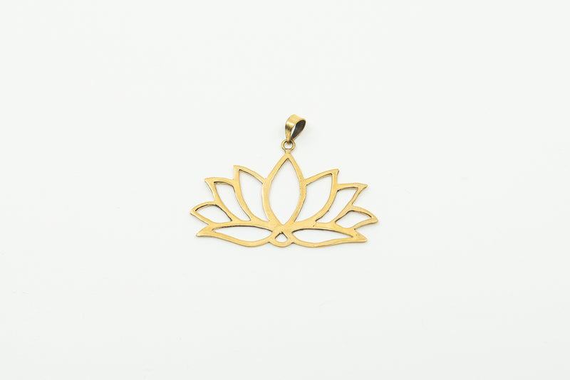 Grand pendentif rond en bronze Fleur de vie