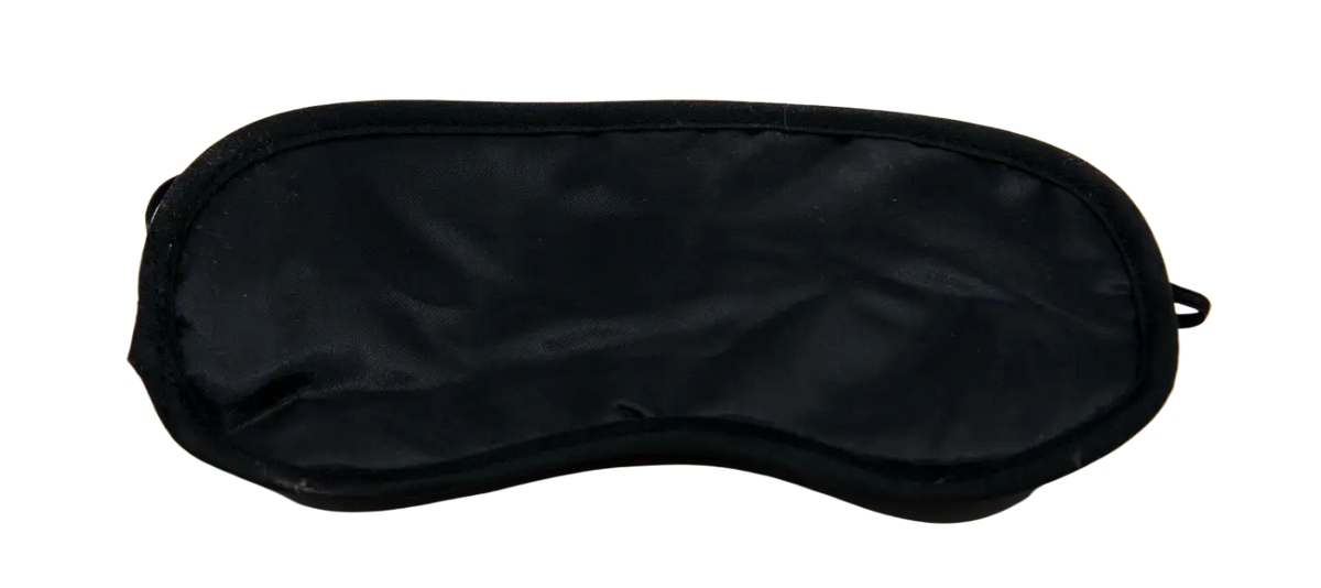 Schwarze Schlafmaske aus Satin mit elastischem Rand, ideales Zubehör für Therapie und Entspannung von Mana Shop