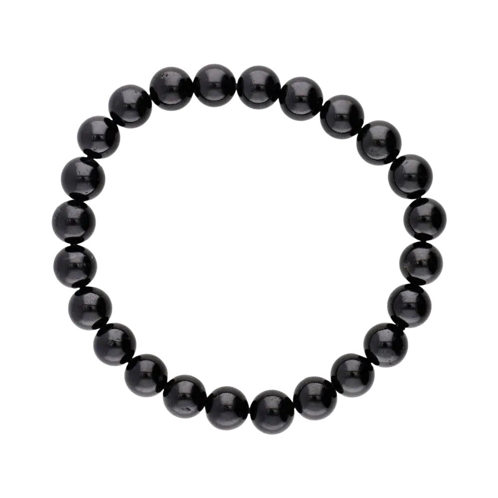 Schwarzes Turmalin Armband aus 8mm Kugelperlen, elegantes Schmuckstück, von Vives de la Cortada S.L, natürliche dunkle Edelsteine