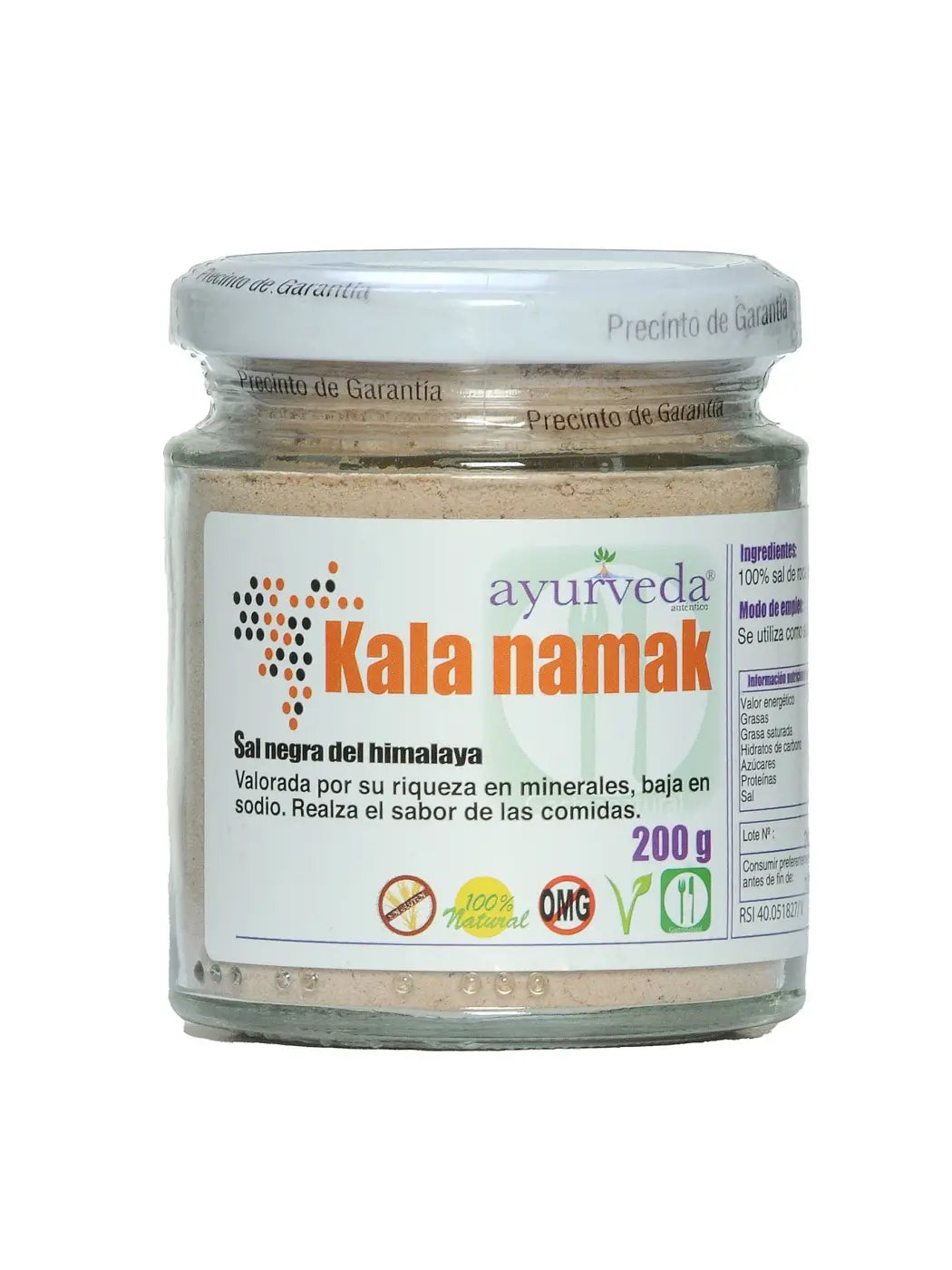 Schwarzes Himalaya Salz, Kala Namak, naturbelassenes mineralienreiches Gewürz, Ayurveda Auténtico, in einer Schale.
