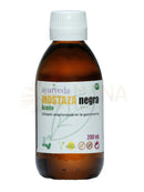Schwarzes Senföl Bio von Ayurveda Auténtico, kaltgepresstes Öl mit kräftigem Aroma in 200 ml Flasche