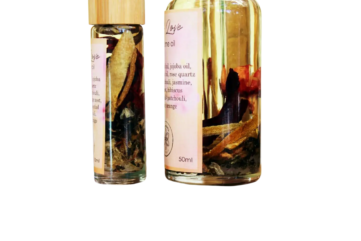 Ayamani Naturals Self Love Ritualöl mit Rosenquarz, ätherische Öle, Parfüm- oder Badeöl in eleganter Flasche