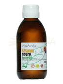 Bio Sesamöl von Ayurveda Auténtico, kaltgepresstes Öl für Küche und Körperpflege, in 200 ml Flasche sichtbar.
