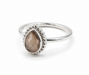 Silber Fingerring mit Mondstein und Perlenband-Design aus 925er Sterlingsilber, Größe 54, von Shanti Enterprise