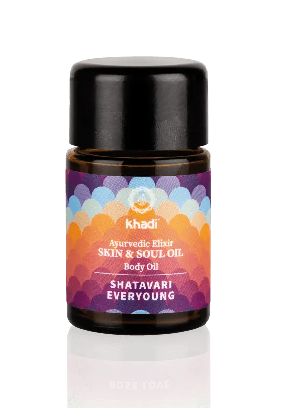 Khadi Shatavari Everyoung Öl für das Gesicht, Anti-Aging, 10 ml, natürliche Gesichtspflege in kleiner Flasche