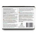 Weiße kartonverpackung mit schwarzem text und barcode für shilajit fulvic acid 200mg trockene tropfen altai berge von altai