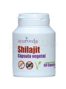 Weiße plastikflasche mit ayurveda Shilajit 60 kapseln in vegetable capsule form vom mana shop ayurveda auténtico