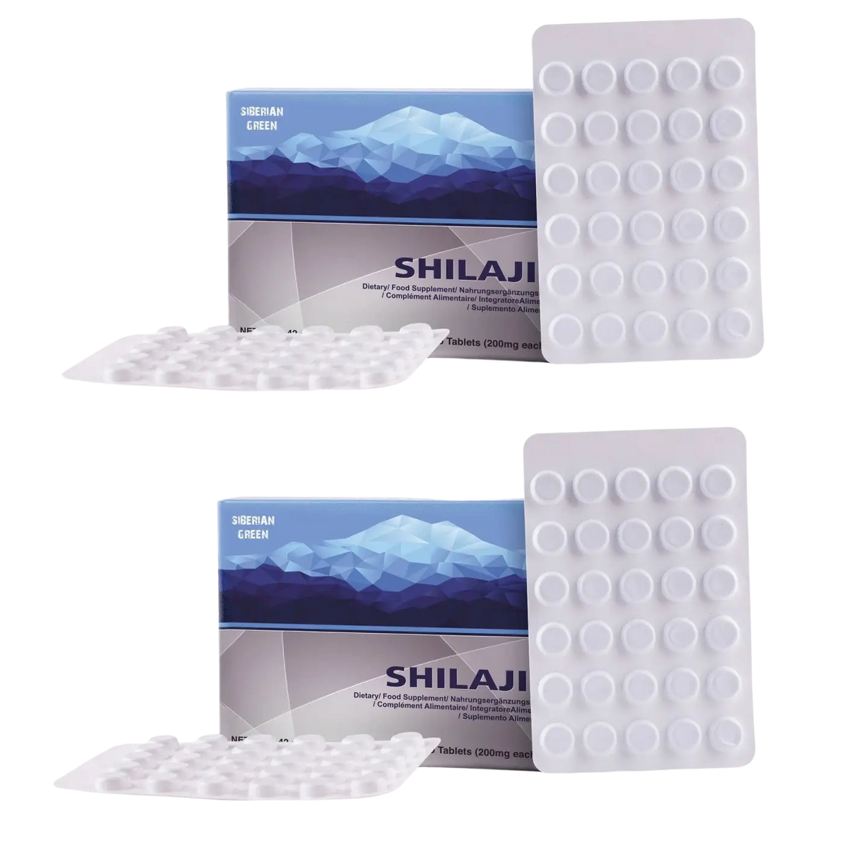 SiberianGreen Altaic reines Shilajit Mumijo aus den Blue Mountains, 120 Stück Nahrungsergänzung, dunkle, mineralreiche Substanz in Dosen