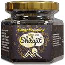 Hochwertiges SiberianGreen Shilajit-Harz aus den goldenen Bergen, reines und authentisches Nahrungsergänzungsmittel in Glasbehälter
