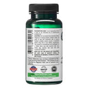 Grüne glasflasche mit schwarzem geripptem deckel und weißem etikett von siberiangreen shilajit chaga kapseln für immunität und energie
