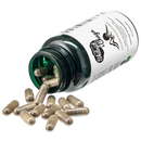 Grüne glasflasche siberiangreen shilajit kapseln mit shilajit ashwagandha und braungrünen chaga kapseln von mana shop