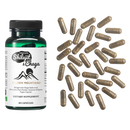 Grüne glasflasche mit schwarzem deckel und weißem etikett siberiangreen shilajit chaga kapseln 90 vegane kapseln mana shop