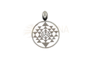 Silberanhänger shri yantra mit handgefertigtem afrikanischer türkis und poliertem metallic finish