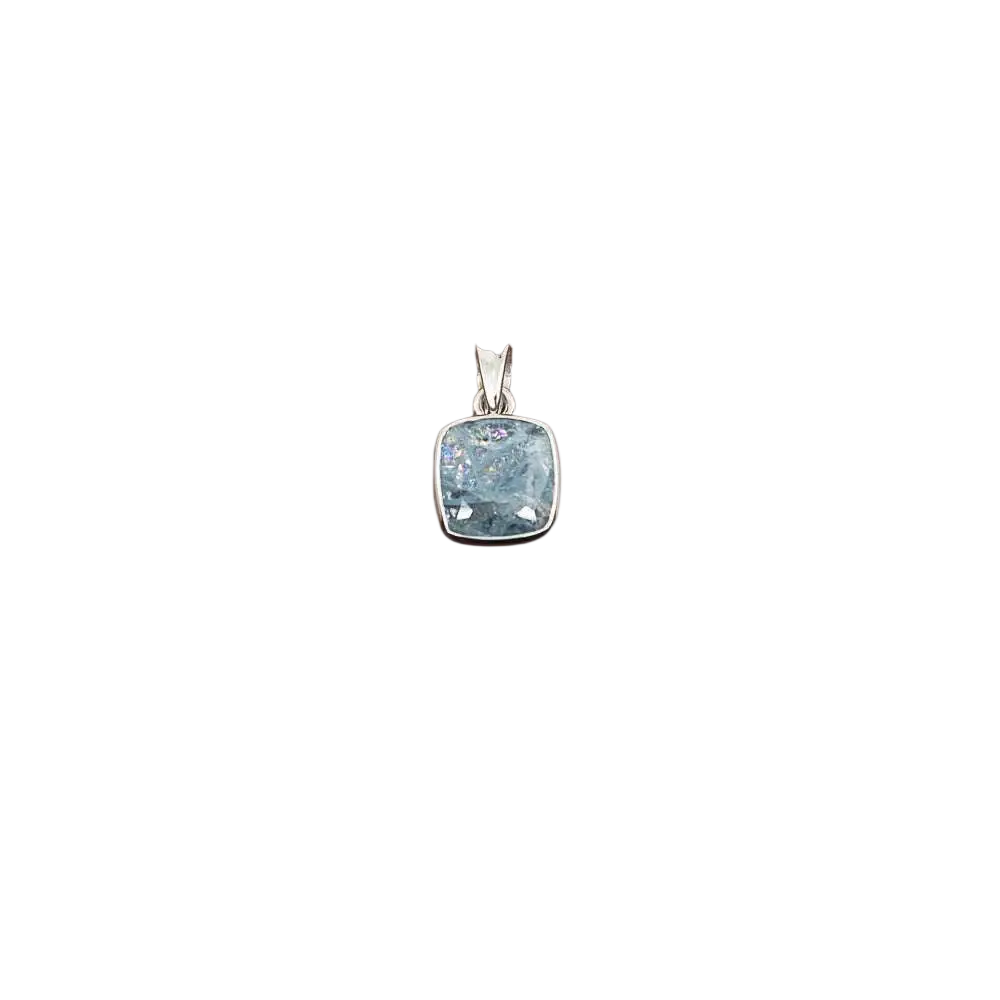 Silberschmuck-Anhänger „Aquamarin“ von Ananta Lienhard, mit blauem Edelstein, symbolisiert Klarheit und innere Ruhe.