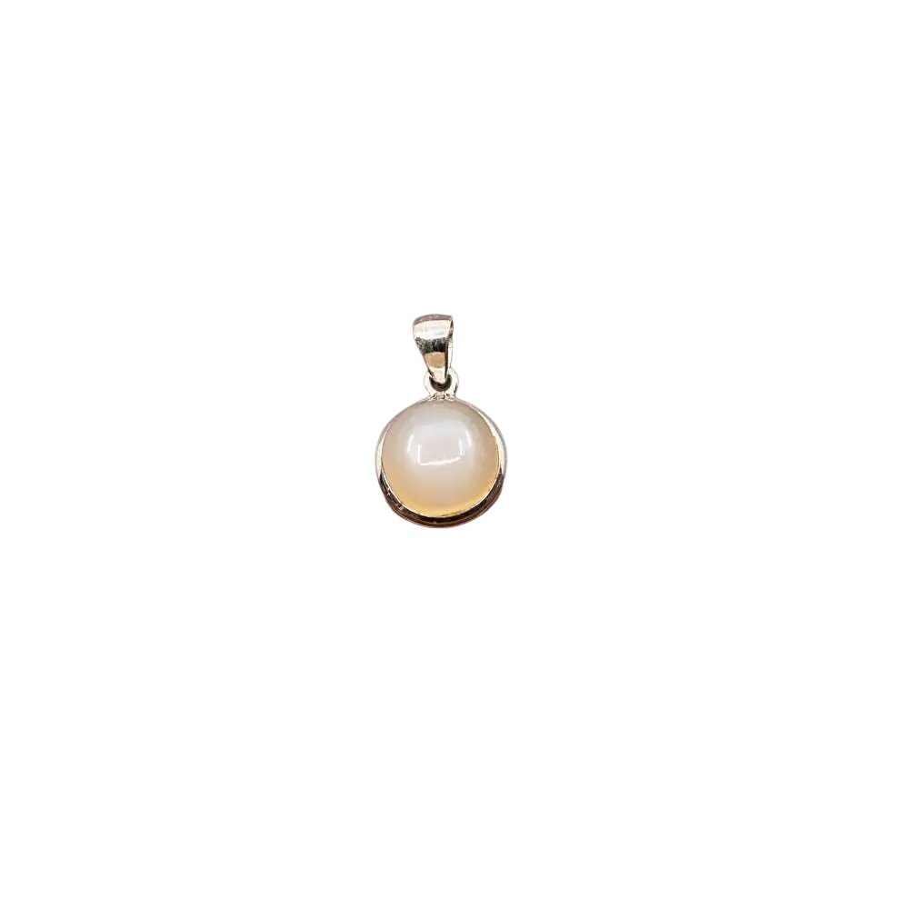 Silberschmuck Kette mit Anhänger aus Mondstein, Symbol für Intuition und innere Balance, von Ananta Lienhard.