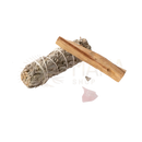 Smudge set mit salbei und palo santo mit rosa bergkristall für energetische reinigung und spirituelles geschenkset