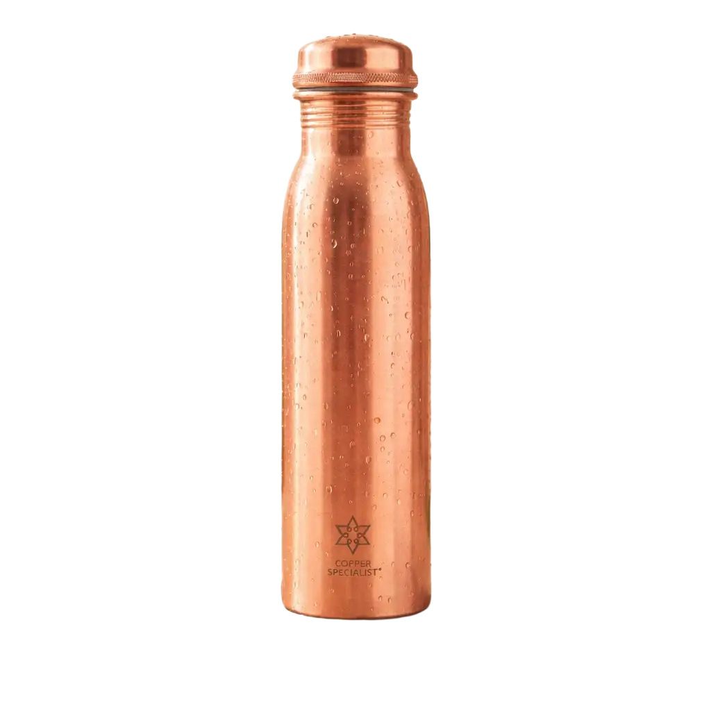 Reine kupferne Wasserflasche 1 Liter von Ayurveda Specialist B.V. in Sonderausgabe, extra schwer, langlebig und handgefertigt.
