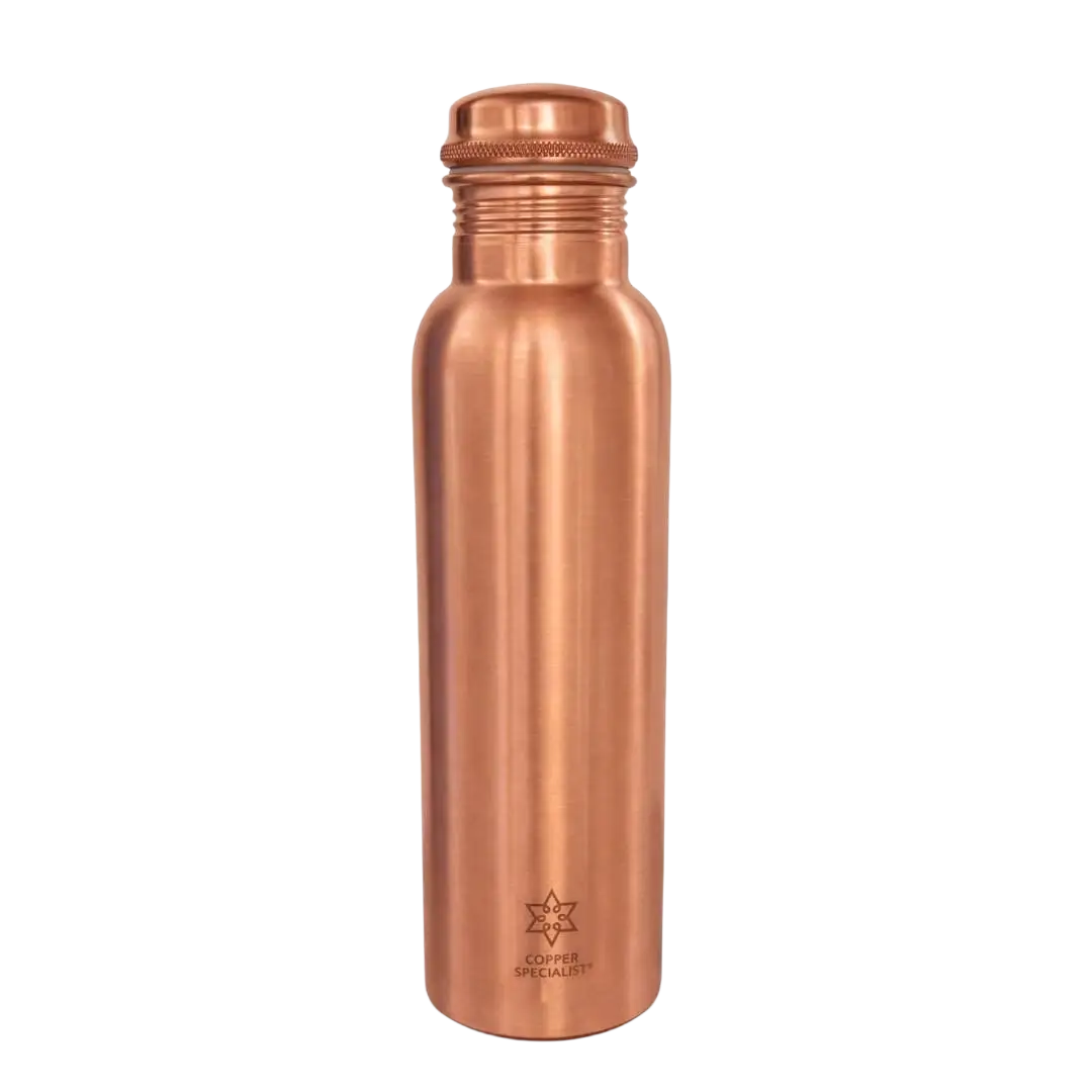 Reine kupferne Wasserflasche von Ayurveda Specialist B.V., 1 Liter, extra schwer, handgefertigt, für Wasser und Ayurveda-Zubehör.