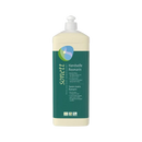 Transparente offwhite plastikflasche mit weißem pumpspender und dunkelgrünem etikett von sonett handseife rosmarin ideal für hand und körper mana shop