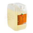 Ein 10 liter weißer plastikkanister mit sonett orangen koffeinfreier gefüllt, ein orange power cleaner gegen ölflecken