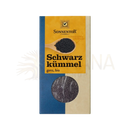 Sonnentor schwarzkümmel ganz in blauer und gelber box mit transparenter fensterpackung bio black cumin whole mana shop