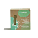 Apeiron Pflanzenöl-Seife Brahmi von Spa Vivent, 100g, in einer weißen Seifenschale, mit natürlichen Inhaltsstoffen sichtbar.