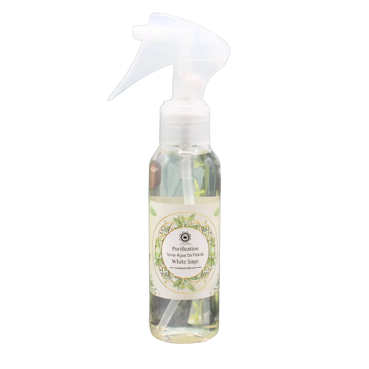 Raumspray Agua de Florida White Sage von Green Tree in Sprühflasche, frischer Duft und reinigende Wirkung sichtbar.