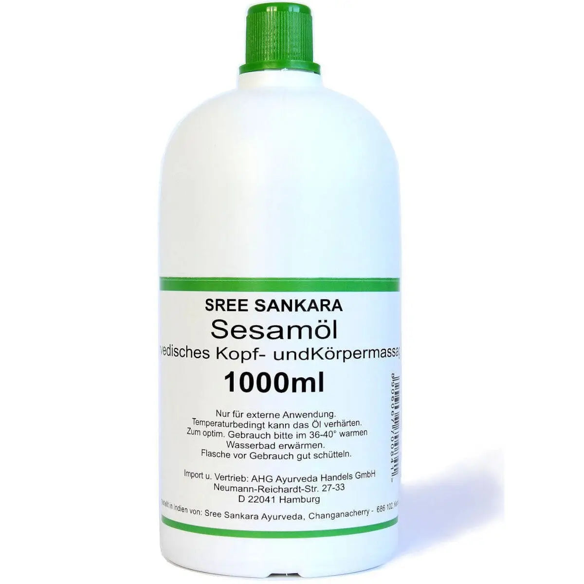 Sree Sankara Ayurveda Sesamöl von AHG, 1000 ml, Pflegeöl für Abhyanga und Shirodhara, flüssiges Massageöl in Flasche