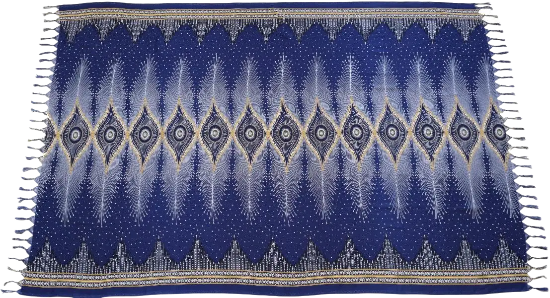 Dunkelblaues Sternenzauber Lunghi Sarong Hamamtuch von Mana Kendra, 160x115cm, weich und leicht zum Baden oder Strand.