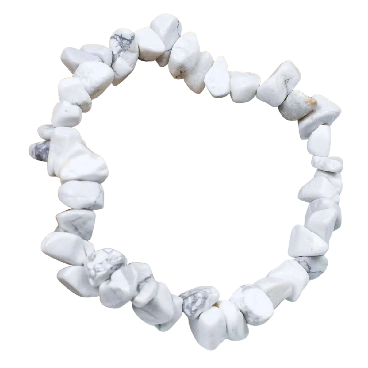 Weißes tumbled howlite armband mit natürlichen steinchips als elegantes crystal chip bracelet