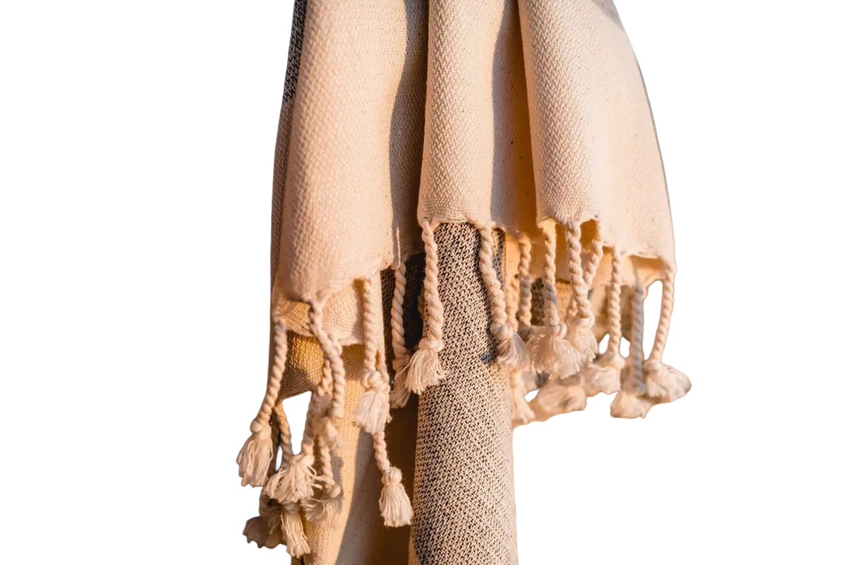 Hammamtuch und Badetuch “Rugged Towel” von Ecobain, 160x95 cm, weiches Strandtuch aus Baumwolle, ideal für Sauna und Strand.