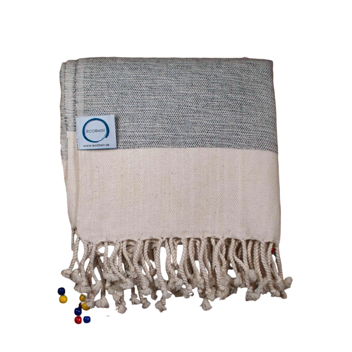 Bunt bedrucktes Hamamtuch von Ecobain, 160x95 cm, geeignet als Strandtuch, Badetuch oder Saunatuch, weiches und leichtes Material.