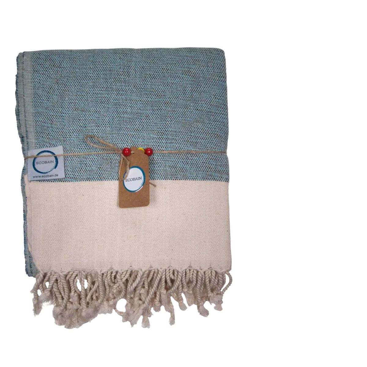 Blaue Ecobain Strandtuch, Hamamtuch, Badetuch und Saunatuch, 160x95 cm, weiches und saugfähiges Baumwolltuch