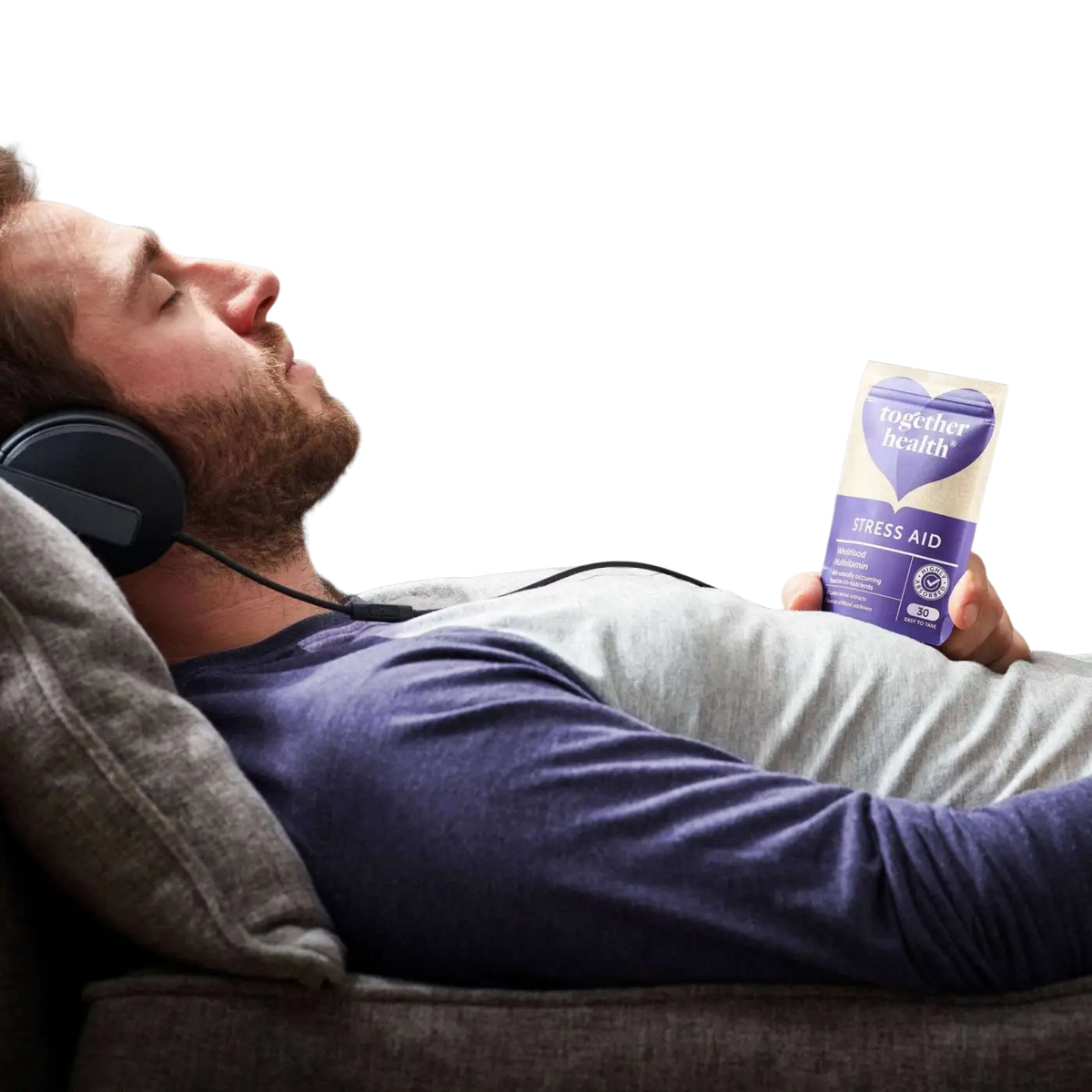 Stress Aid von Together Health, Nahrungsergänzungsmittel mit 30 Kapseln zur Stressreduzierung und Entspannung.