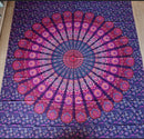 Ritualtuch mit Mandala-Design von Sundara Handicrafts, Wandtuch in 200x220cm mit bunten, detaillierten Mustern.