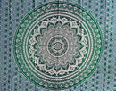 Ritualtuch mit Mandala-Muster, 200x220cm, Sundara Handicrafts, bunt, handgefertigtes Wandtuch für spirituelle Rituale