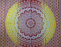 Ritualtuch mit Mandala-Design, 200x220cm, bunt, handgefertigt, Sundara Handicrafts Wandtuch für Meditation und Dekoration