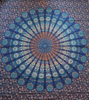 Sundara Handicrafts Ritualtuch mit Mandala-Design, 200x220cm, farbiges Wandtuch mit detailliertem Muster