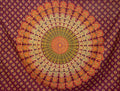Sundara Handicrafts Ritualtuch mit Mandala-Design, 200x220cm, farbenfrohes Wandtuch mit detailliertem Muster.