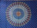 Ritualtuch mit Mandala-Design, 200x220cm, Sundara Handicrafts, bunte Wandtuch mit spirituellem Muster