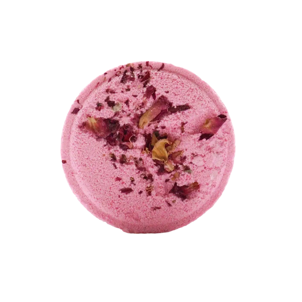 Gelbe runde Badebombe mit pinken Akzenten, Sunshine Bliss Dusch-Dufttablette von AWGifts Europe, für ein entspannendes Duscherlebnis