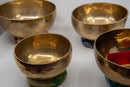 Handgefertigte tibetische Klangschale aus Nepal, traditionelles Musikinstrument, runde Metall-Schale mit Muster, Tibet-Marke